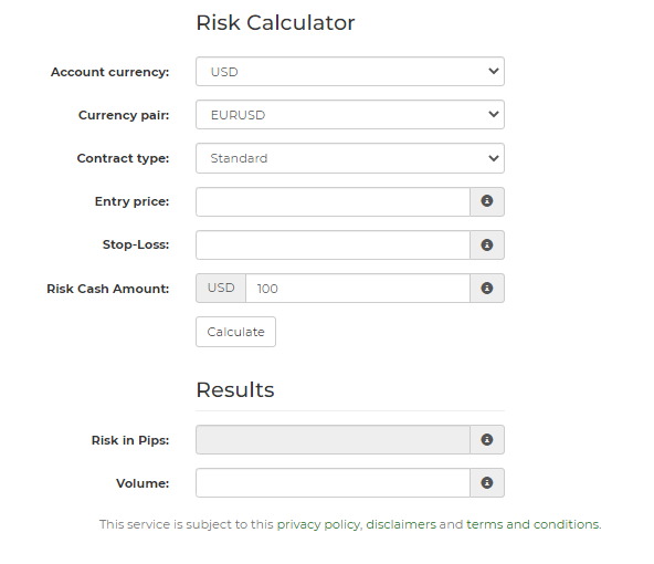 Forex Risk Calculator